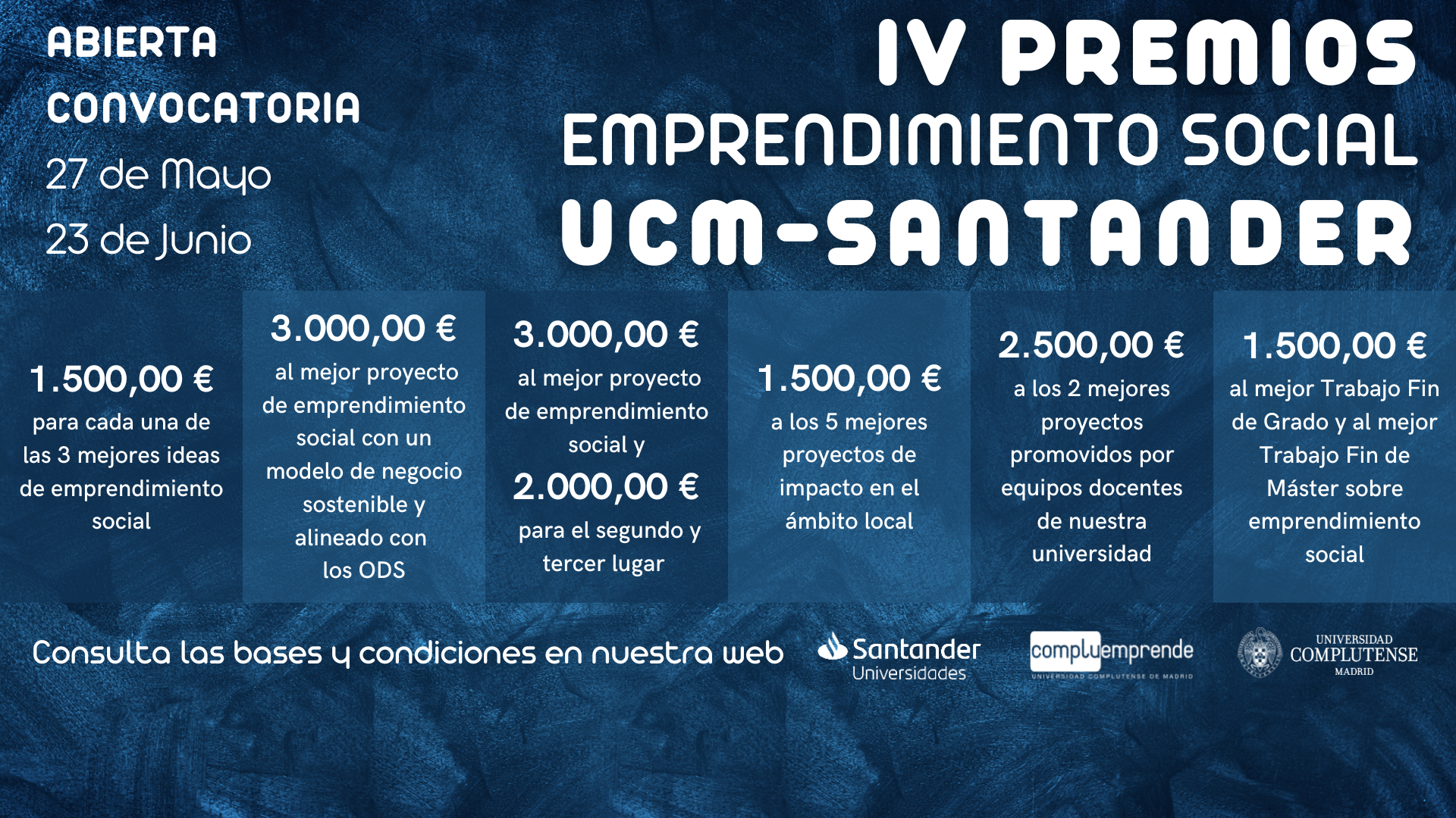 ABIERTA CONVOCATORIA: IV Premios de Emprendimiento Social UCM-Santander